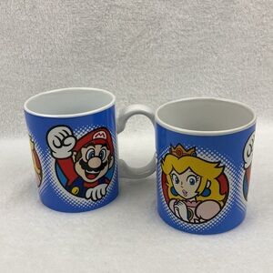Nintendo Super Mario Bros. & Princess Peach Graphic Coffee Mug Set of 2